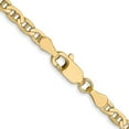 thumbnail image 2 of Auriga Fine Jewelry 14K Yellow Gold 3mm Concave Anchor Chain Bracelet 7 inch for Women, 2 of 5