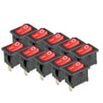 thumbnail image 4 of 10Pcs AC 10A/125V 6A/250V SPST 3P 2 Posición I/O Interruptor de palanca con luz LED roja para barco, 4 of 5