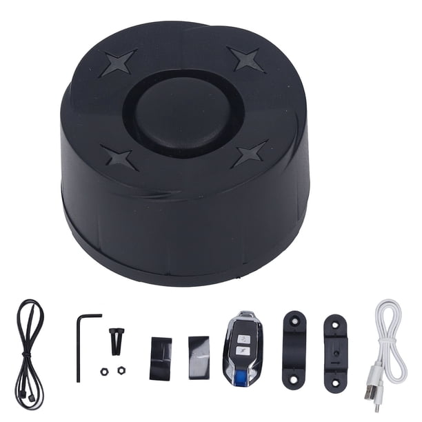 Alarma de bicicleta con luz inalámbrica antirrobo para bicicleta, alarma de luz trasera para motocicleta, volumen más alto, sistema de alarma de seguridad para bicicleta, control remoto único negro