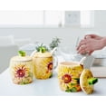 thumbnail image 2 of Ceramics Sunflower Hand Painted Painting Sugar Salt Pepper Storage Jar with Lid And Spoon, 2 of 5