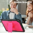 thumbnail image 4 of ELEHOLD Rugged Case with Pencil Holder For iPad 9th/8th/7th Generation, Built-in Kickstand Double-Layer Protection Full-Body Shockproof Cover For iPad 9th/8th/7th Generation,Rose, 4 of 11
