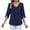 #Navy, variant on YABCSAZ Women's 3/4 Sleeve Shirts Plus Size Ruffle Solid Color Loose Shirts Casual Blouse Tops Fall Clothes for Women 2025