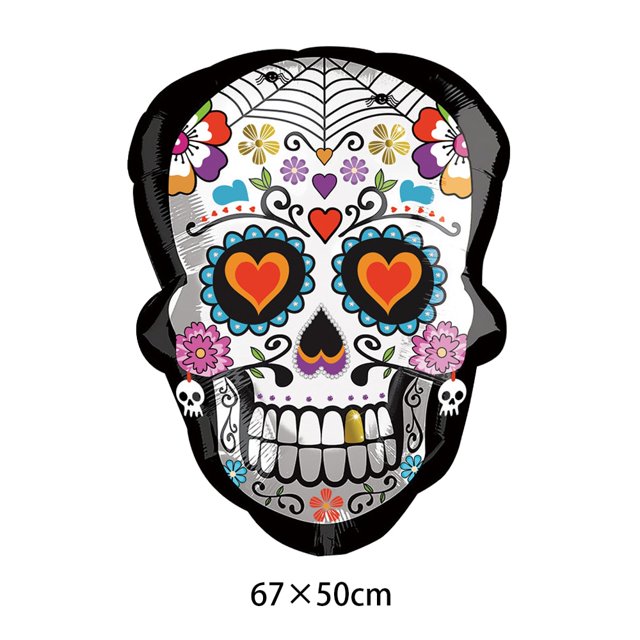 Adornos de calavera de azúcar del Día de los muertos para cupcakes, globos de calavera de Halloween, decoraciones para el hogar, favores de Halloween, mexicana