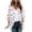 (Type 24)White, variant on Independence Day Tops Womens Sunscreen Fashionable Casual Printed 3/4 Sleeve Chiffon Cardigans