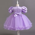 thumbnail image 7 of LYHaoo Bow Tutu Dress For Girls Glitter Mesh Party Gown With Layered Skirt For And Celebrations，Girls Lace Dresses Sizes 2-3 Years Purple, 7 of 7