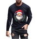 thumbnail image 2 of Blusas y camisas de manga larga con cuello redondo para hombre, blusa de poliéster con estampado navideño de otoño y manga larga para hombre., 2 of 5