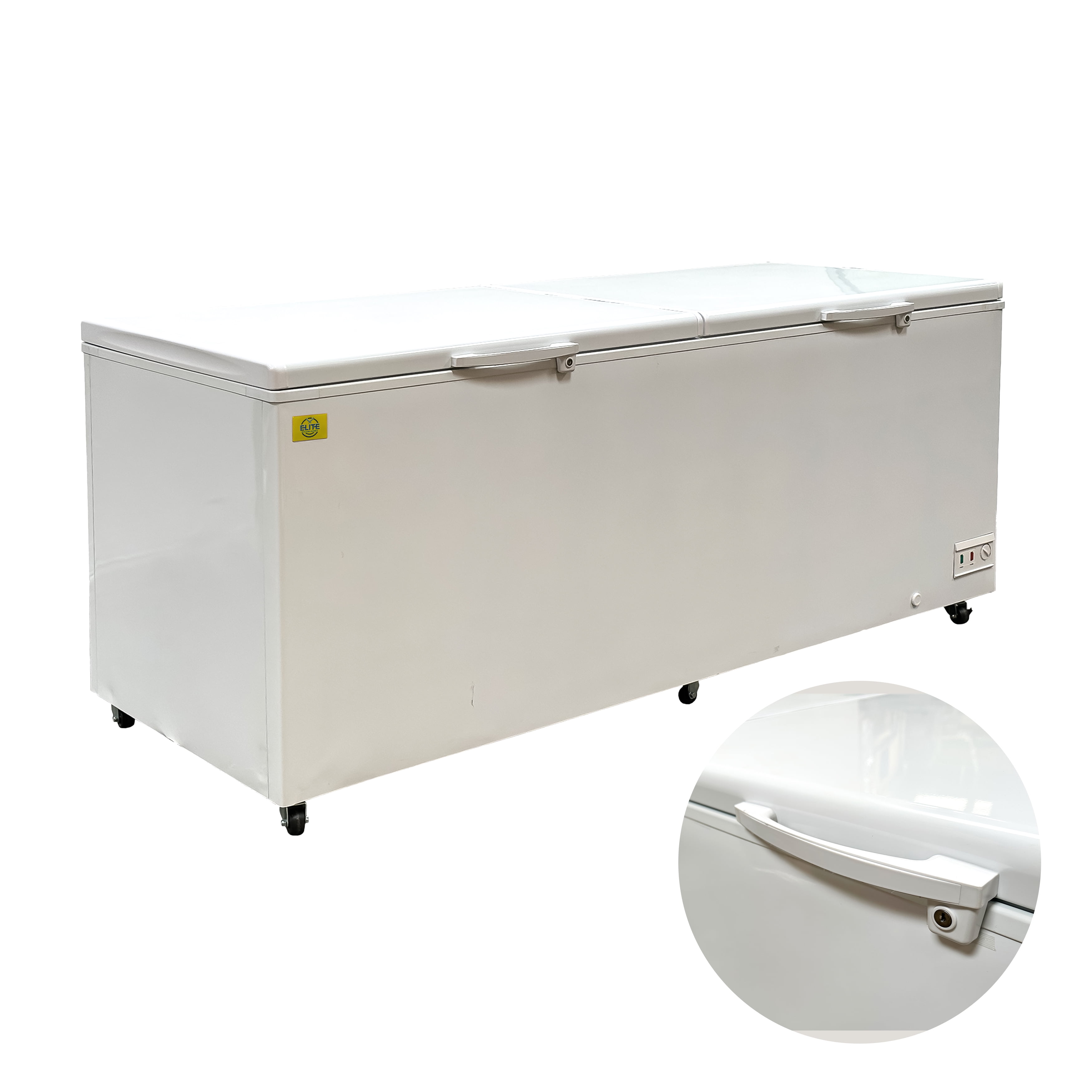 Commercial Chest Freezer 35 Cu Ft (985L), 115V, R290 Refrigerant, Heavy-Duty Double Lid Deep Freezer with Casters – 60Hz, Energy Efficient, ETL Certified