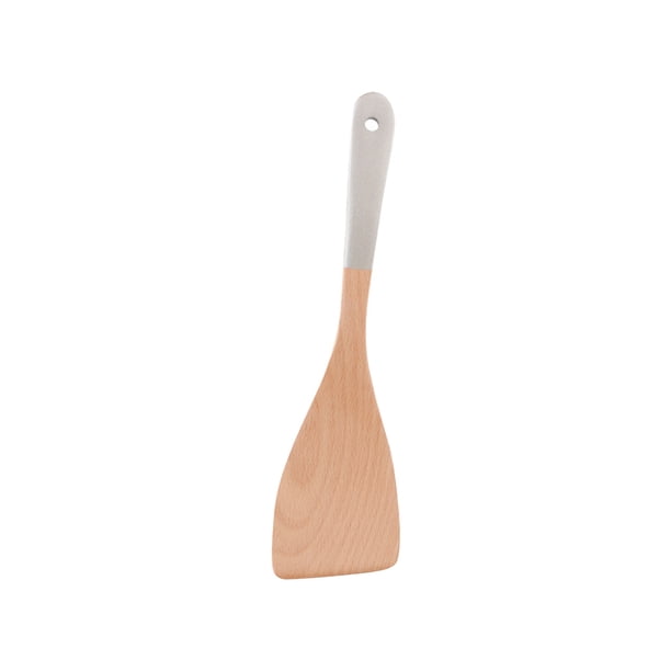 ¡Venta caliente! Cucharas de madera para cocinar utensilios de cocina de madera y soporte para utensilios, espátula que incluye cuchara, espátula y cuchara ranurada de mango largo