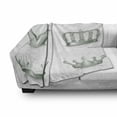 thumbnail image 3 of Grey Soft Flannel Fleece Throw Blanket, Different Kinds of Antique Crowns Queen King Imperial Theme Vintage, Cozy Plush for Indoor and Outdoor Use, 50" x 60", Pale Green and White, by Ambesonne, 3 of 6