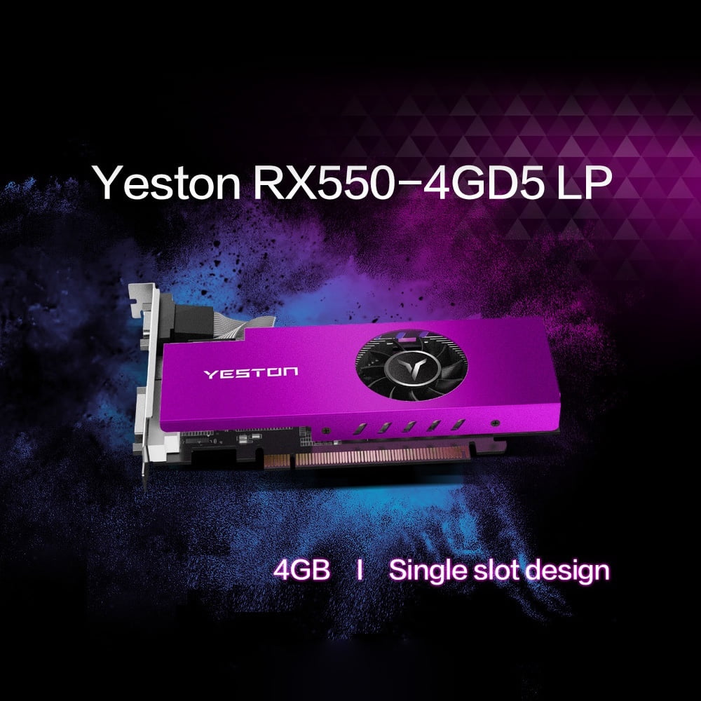 Yeston RX550-4G D5 LP Graphics Card Radeon Chill 4GB Memory GDDR5 ...