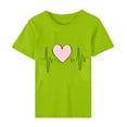 thumbnail image 5 of ICHUANYI Womens Valentine's Day Love Print Short Sleeve T-shirt Top Short Sleeve Crew Neck Top Shirt Fashion Clothing, 5 of 5