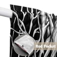 Abstract Black Line Swag Curtain Valance for Small Windows, Tree Trunk ...