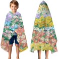thumbnail image 3 of Pioneer Flower Floral Print Pattern Hooded Bath Towel，50"x30" for Ages 3 To 12 Kids, Quick Dry Lightweight Soft Microfiber Hood Beach Towel Cover Up for Kids, 3 of 7
