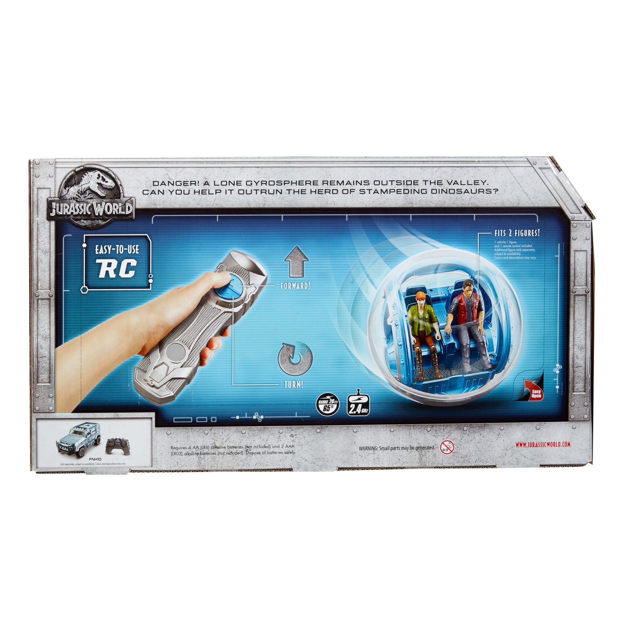 jurassic world rc vehicle gyrosphere vehicle with owen action figure