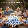 thumbnail image 3 of Round Outdoor Tablecloth with Umbrella Hole and Zipper, Tropical Palm Leaves Tablecloth with Elastic Waterproof, Summer Botanical Boho Watercolor Patio Table Covers for 36" - 44" Picnic Pool Tables, 3 of 9