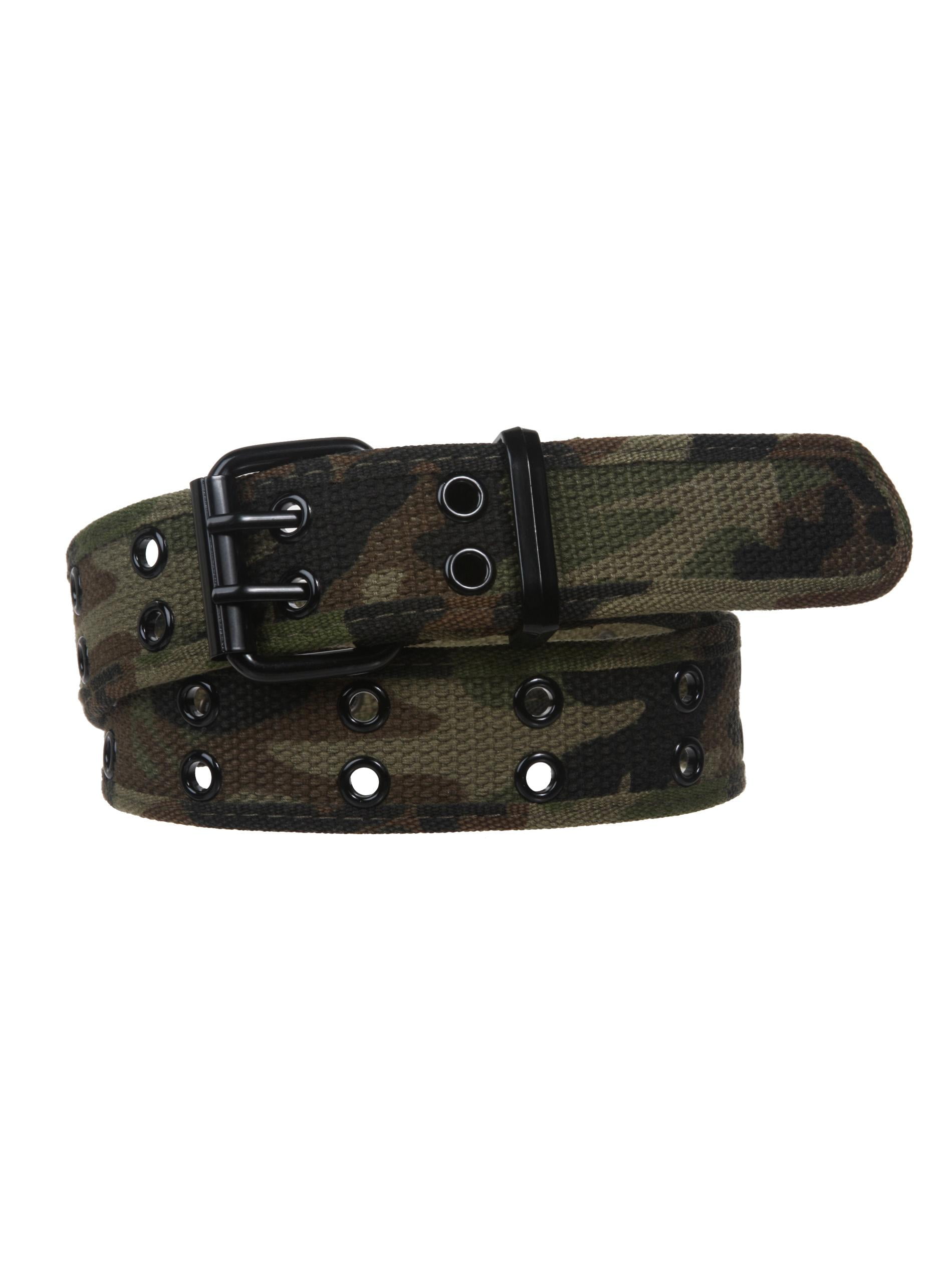 BELT UNISEX Web Cotton Canvas Khaki 2 Holes Black Grommet S,M,L,XL,2X,