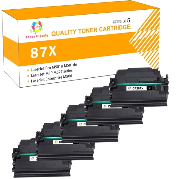 Colorich Toner Cartridge Replacement for 87X CF287X CF287A 87A High Yield M506 M506dn M506n M506x Pro M501 M501n M501dn MFP M527 M527dn M527f Printer Ink (Black, 5-Pack)