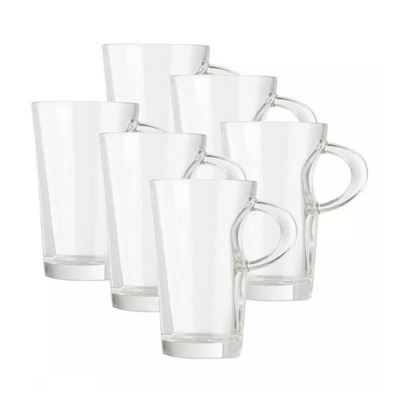 Juego de 6 Tazas de Vidrio para Café Borgonovo 262 ml Elba