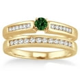 thumbnail image 2 of 1.25 Carat Emerald & Diamond Affordable Bridal Set on 10k Yellow Gold, 2 of 2