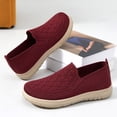 thumbnail image 4 of Knit Loafers for Women Orthopedic Walking Shoes Thick Soft Sole Antislip Casual Round Toe Slip on Flat Shoes Breathable Mesh Sneakers Red Size 8.5, 4 of 7