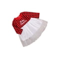 thumbnail image 4 of Seyurigaoka Seyurigaoka Girl’s Fashion Mesh Yarn Stitching Dress Fresh Plaid and Letter Round Neck Long-sleeved Children Dress, 4 of 8