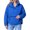 Blue, variant on Fall Winter Women Long Sleeve Stand Collar Quilted Hoodies Puffer Jacket