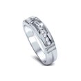 thumbnail image 2 of 1/4ct Channel Set Diamond Ring 14K White Gold Mens Wedding Band, 2 of 2