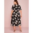 thumbnail image 2 of U.Vomade Women's Plus Size Dress Floral Button Dress, 2 of 6