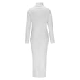 thumbnail image 5 of ShomPort Women's Two Piece Outfits Turtleneck Sweater Sets Long Sleeve Knit Pullover and Skirt Lounge Sets (White30), 5 of 6