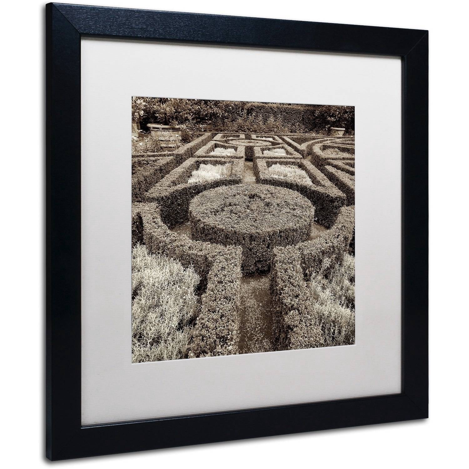 Trademark Fine Art "Tuscan Giardini I" Canvas Art by Alan Blaustein, White Matte, Black Frame