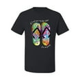 thumbnail image 2 of Wild Bobby, If I Can't Wear My Flip Flops I'm Not Going Colorful Sandals Streetwear Men's Graphic T-Shirt, Black, Small, 2 of 3