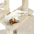 thumbnail image 6 of PetFurnishn Multilevel Cat Tree Cat Scratching Posts Cat Houses and Condos with Condo & Nest & Platform & Basket for Indoor Cats and Kittens Play & Rest as Activity Center 33in, Beige, 6 of 10