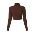 thumbnail image 1 of MixMatchy Women's Casual Solid Long Sleeve Ribbed Turtle Neck Cropped Sweater, 1 of 7