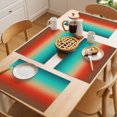 thumbnail image 5 of Teal Red Brown Ombre Placemats Set of 8 Contemporary Gradient Abstract Place Mats Indoor Wipeable Table Mats Washable Cloth Dining Table Placemats for Kitchen Holiday Party Home Decor 13x19 Inch, 5 of 9