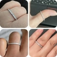 thumbnail image 2 of SFTING Wedding Band 925 Sterling Silver Stackable Half-Eternity Rings for Women Silver Size 6, 2 of 6