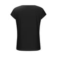 thumbnail image 5 of Htigea Women's Crewneck Henley Shirts Summer Short Sleeves Solid Color Casual Everyday Versatile Tops Black S, 5 of 8