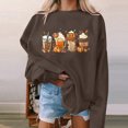 thumbnail image 1 of EGNMCR Sweat-Shirts à Capuche pour Femmes, Sweat-Shirts pour Femmes, Mode Halloween pour Femmes Imprimé Manches Amples Blouse Col Rond Pull Décontracté Chandail Women Blouse, 1 of 5