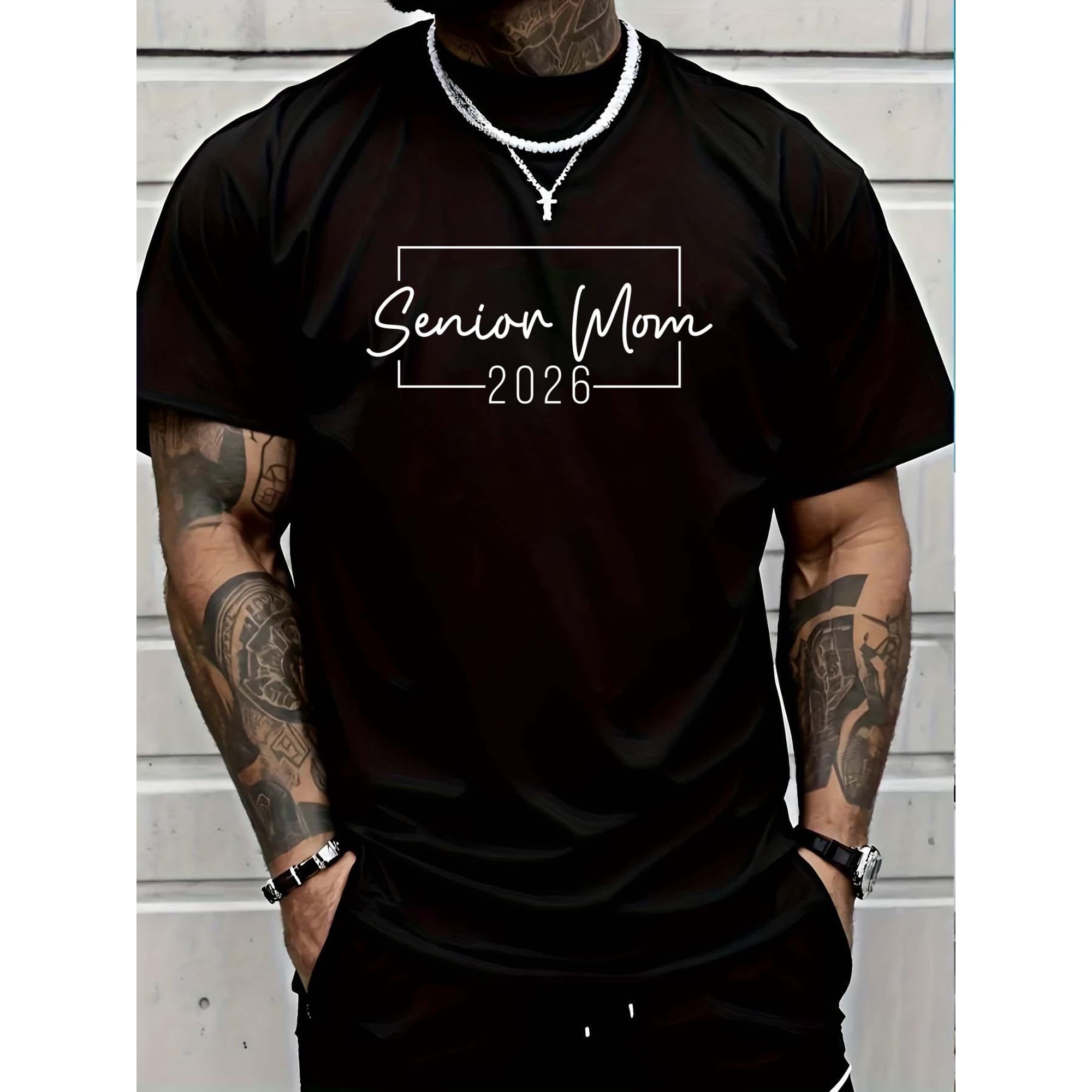Women's Casual Senior Mom 2026 Graphic T-Shirt