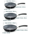 thumbnail image 2 of Cook N Home Professional 8/10/12 Inch Heavy Nonstick Frying Pan Set, Skillets with Non-Stick Coating, Induction, Compatible with All Cooktops, 3-Piece, Black/Marble, 2 of 7