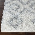 thumbnail image 3 of Boho Geometric Diamonds Plush Shag Indoor Area Rug, Grey/Cream, 4' x 6', 3 of 9