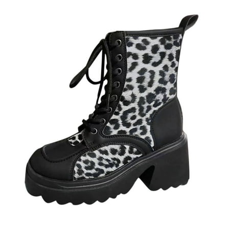 

Jungdeepe Women s Autumn And Winter Fashion Leather Lace Up Platform Wedge Ankle Boots Warm And Flat High Boots for Women Woman s Low Winter Boots Classic Mini 2 Boot for Women S Womens Wide Booties