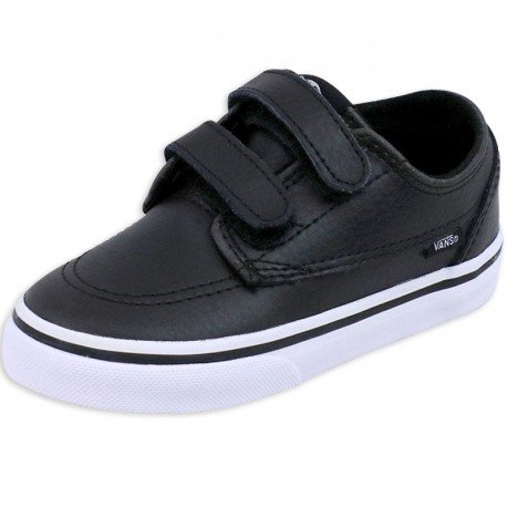 black leather boys vans