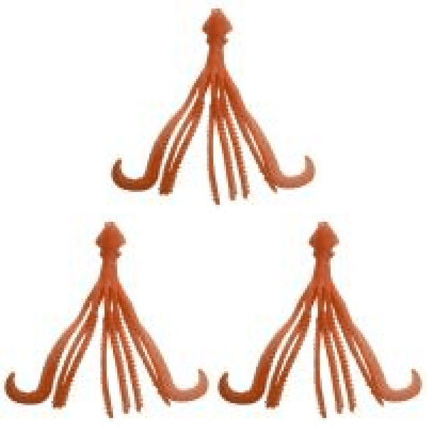 Pulpo Artificial flotante TPE cebo accesorios de pesca al aire libre naranja 4 Uds