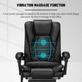 thumbnail image 4 of Massage Reclining Leather Office Chair High Back Executive Office Chair with Footrest Ergonomic Adjustable Seat Height and Back Recline Desk and Task Chair with Thick Seat Cushion, 4 of 11
