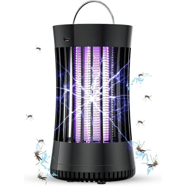 Mosquito Killer 2 in 1 Electric Insect Killer Rechargeable Fly Killer Mosquito Killer Lamp for Outdoor Camping, Yard, Home and Garden (Black) UV Insec