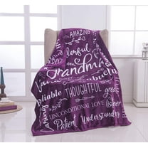 Wonderful Grandma Throw Blanket | Best Grandma Gifts | Wrap Your Grandmother with Love and Inspirational Words | Comfort Grandma Blanket Mothers Day Birthday Gifts for Grandma (Purple, Flannel)