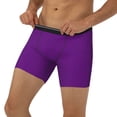 thumbnail image 3 of Salouo Purple Pattern Men's Boxer Briefs, Soft & Breathable Underwear Elastic Waistband Briefs for Men,1-Pack, 3 of 7