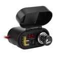 thumbnail image 4 of Motorcycle USB Charger 3.1A Waterproof Quick Charge Motorbike Power Adapter Charger with Cigarette Lighter Socket Clock and Voltmeter for Smart Phone Tablet GPS, 4 of 6