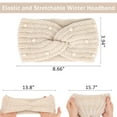 thumbnail image 3 of Ear Warmers Winter Headbands for Women with Pearls, Knit Winter Headbands Wide Cold Weather Headbands for Women Cozy Winter Crochet Head Bands, 3 of 7