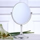thumbnail image 5 of Espejo de maquillaje plegable ajustable con giro de 360° - Doble cara con aumento 1x/3x, espejo portátil de tocador de escritorio con soporte para afeitado y cosméticos, blanco, 5 of 8